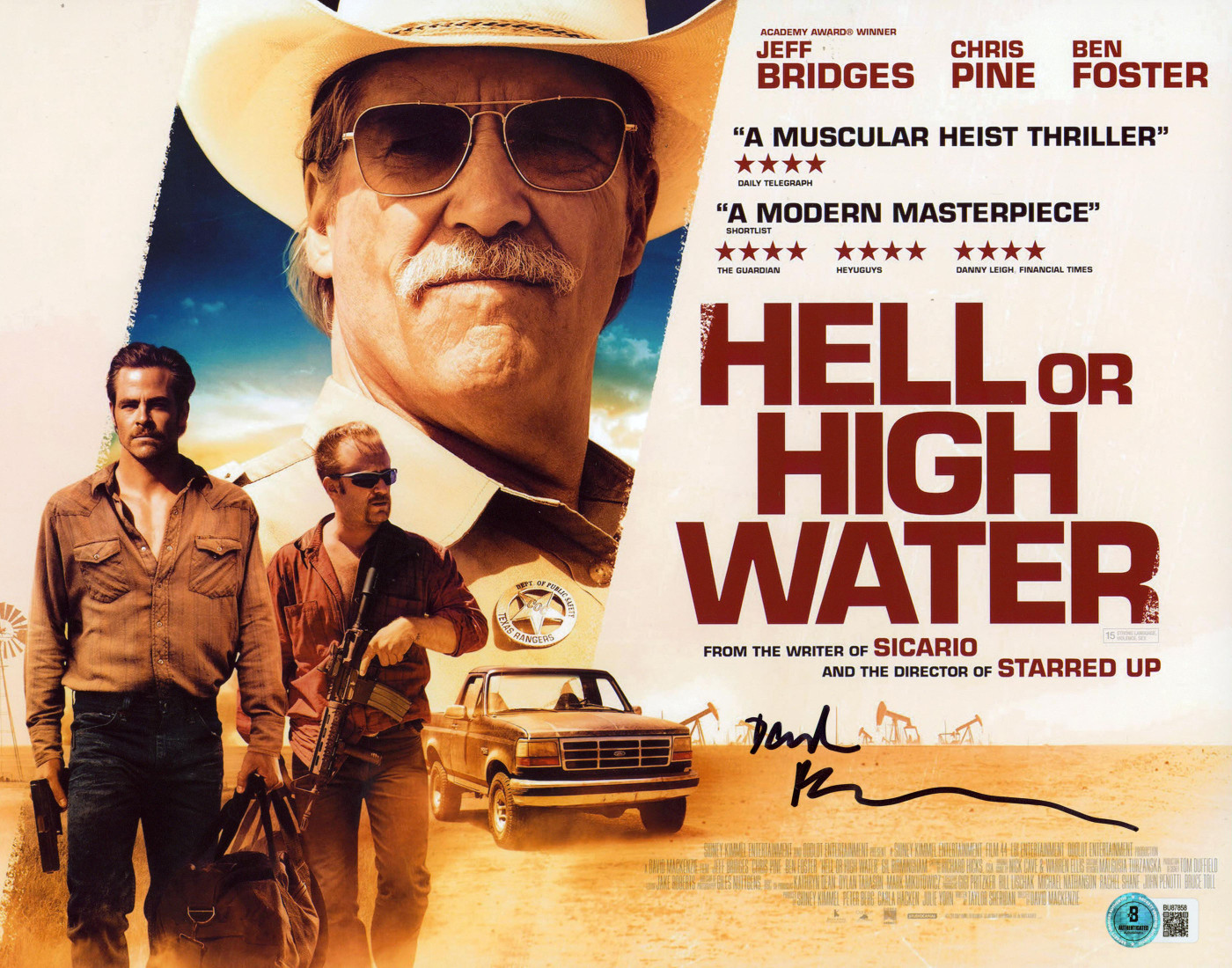 David Mackenzie Hell or High Water Authentic Signed 11x14 Photo BAS #BU87858