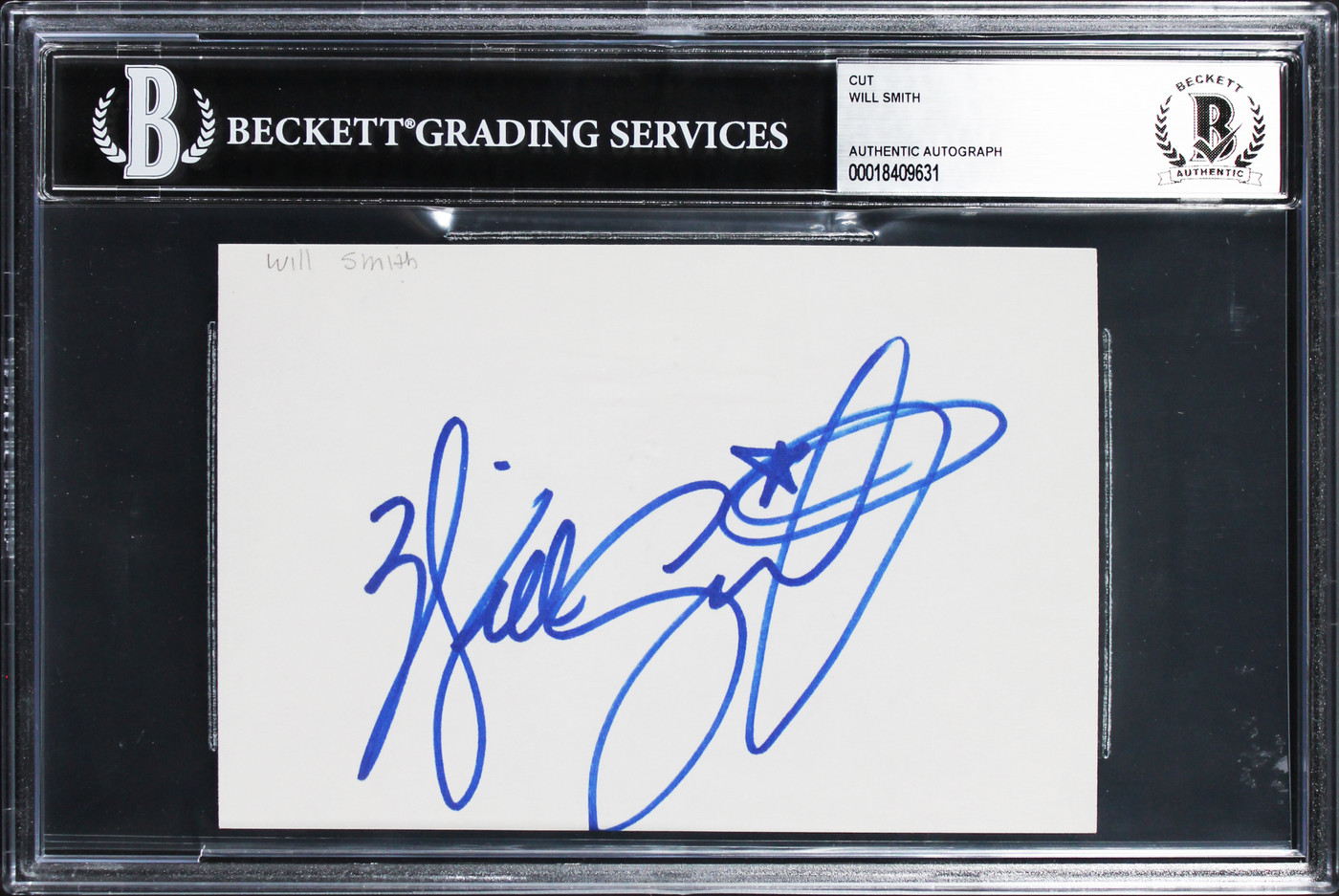 Will Smith Men In Black Authentic Signed 4x6 Index Card Autographed BAS Slabbed
