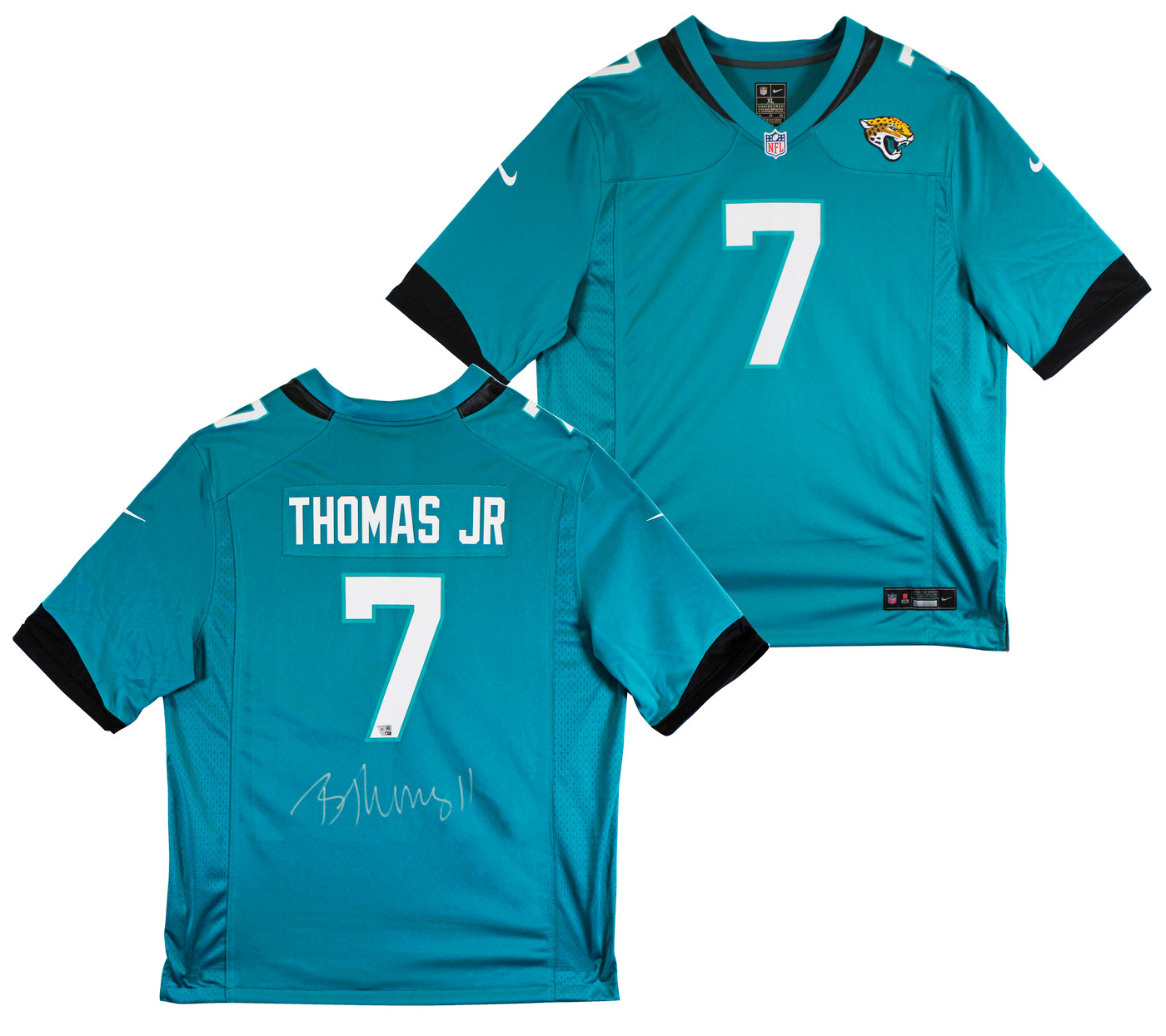 Jaguars Brian Thomas Jr. Authentic Signed Teal Nike Game Jersey Fanatics Version 1