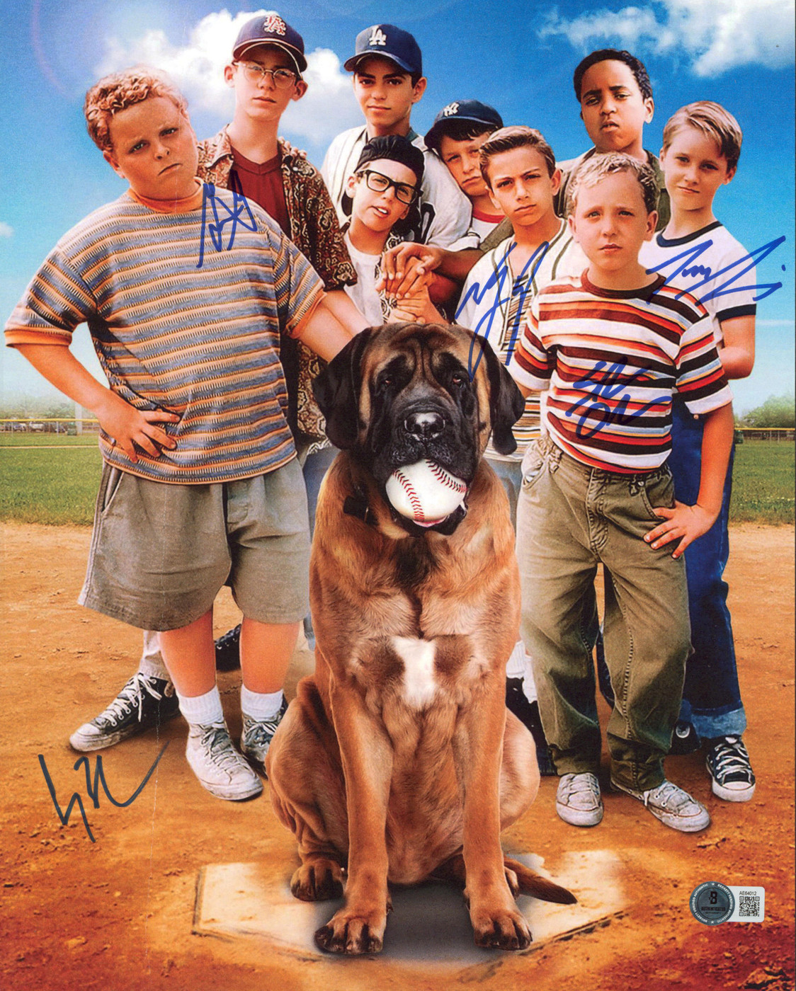 The Sandlot (5) York, Obedzinski, Leopardi +2 Signed 11x14 Photo BAS #AE64012