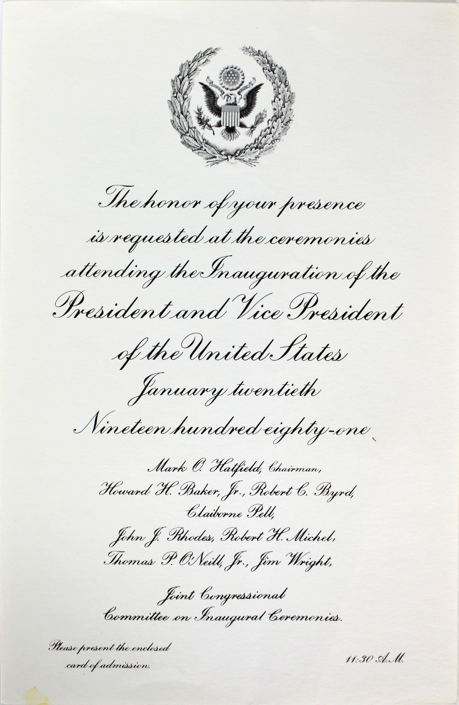 George H.W. Bush Signed 1981 8.5x11 Inauguaration Invitation Program BAS #A70478