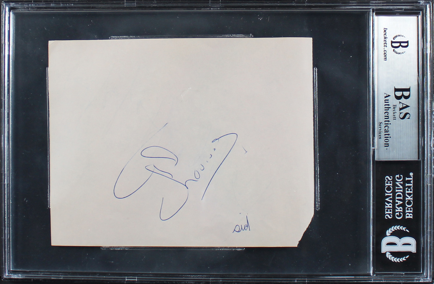 Hedda Hopper & CYD Charisse Authentic Signed 4.5x5.5 Cut Signature BAS Slabbed