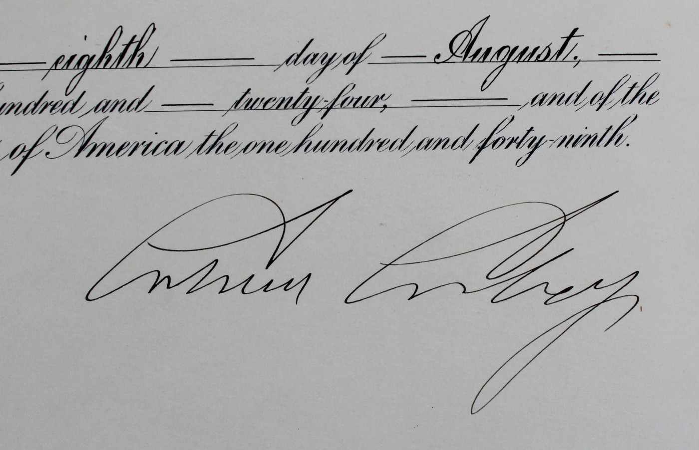 Calvin Coolidge Signed 14x19 1924 Foreign Service Office Appointment BAS LOA