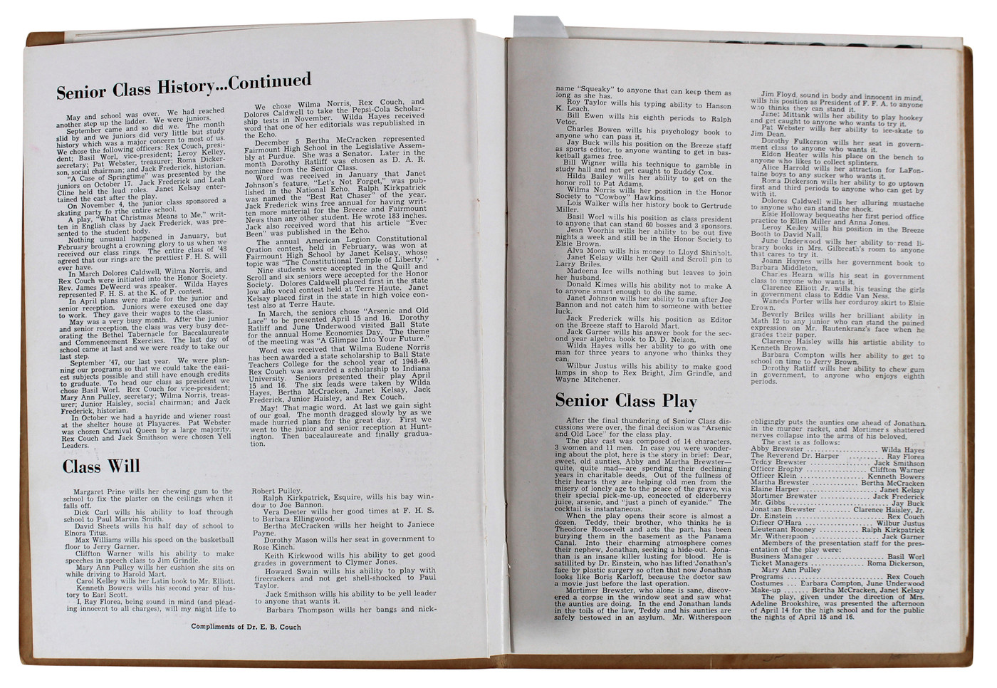 James Dean "Rack" Signed 8.25x10.75 1948 "Black And Gold" Yearbook BAS #AB77986