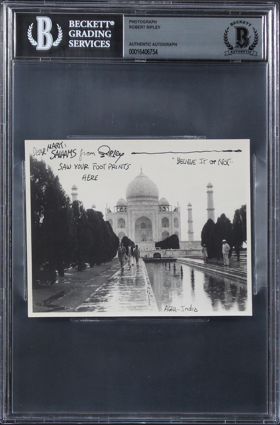 Robert Ripley "Belive It Or Not" Authentic Signed 3.75x5.75 Photo BAS Slabbed