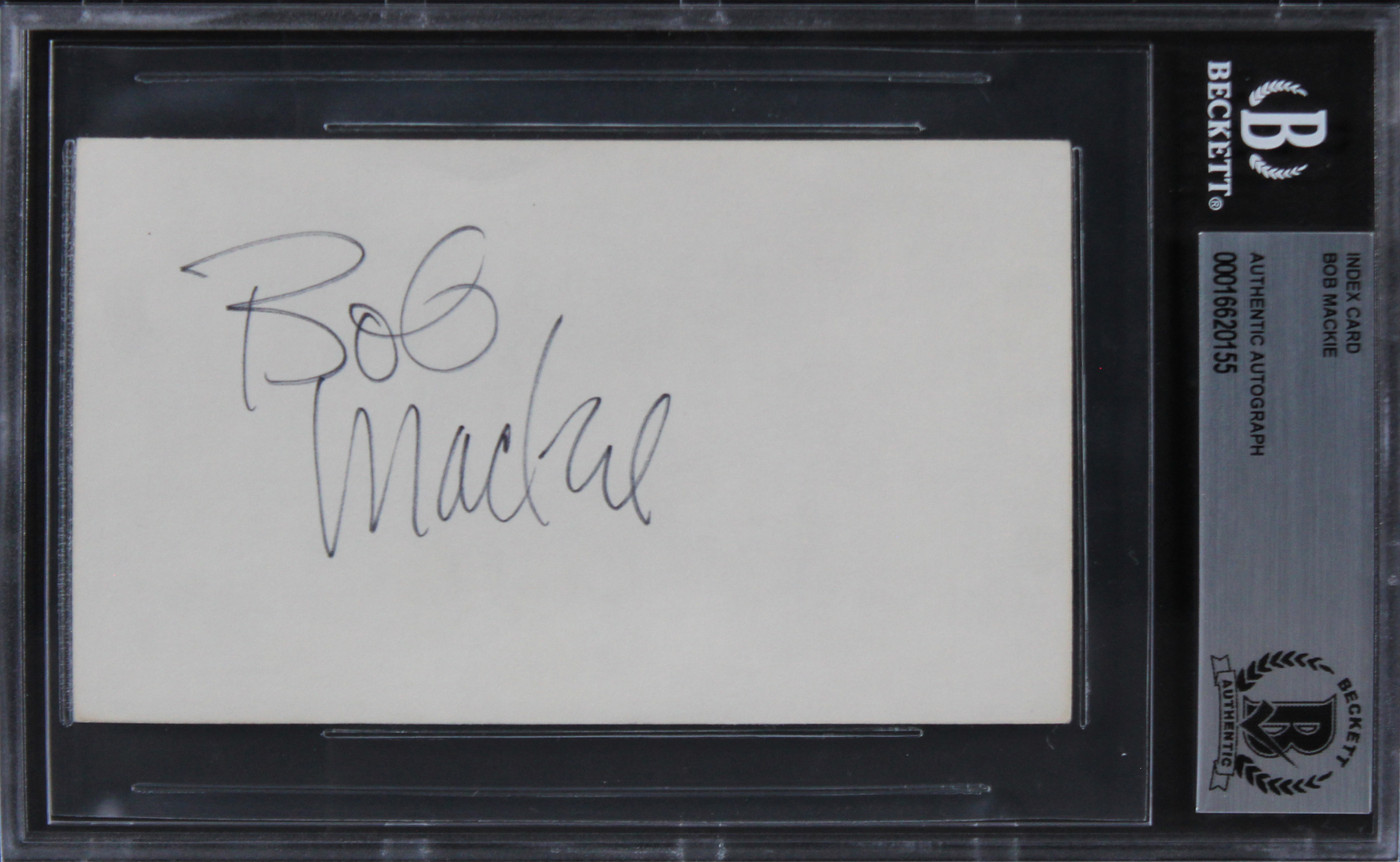 Bob Mackie Fashion Designer Authentic Signed 3x5 Index Card BAS Slabbed