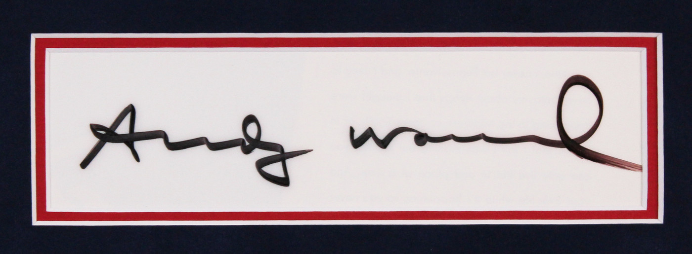 Andy Warhol Authentic Signed & Framed 2.5x7.5 Cut Signature BAS
