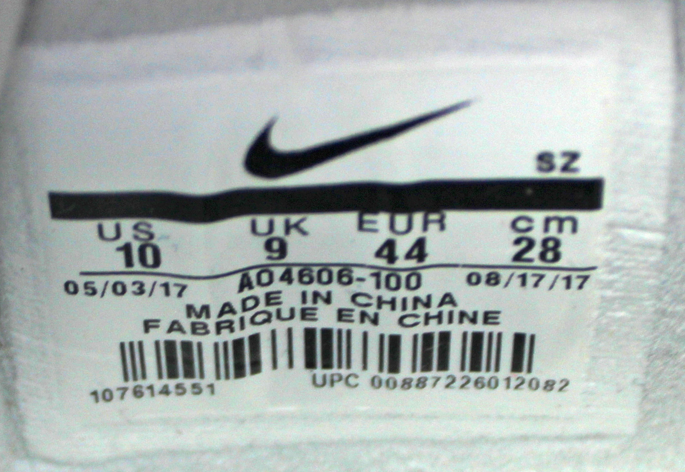 Virgil Abloh Signed 2017 Nike Off White Air Force 1 Low "The Ten" Shoes BAS LOA