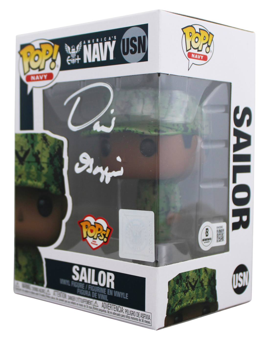 David Goggins Signed Sailor #USN Funko Pop Vinyl Figure w/ White Sig BAS