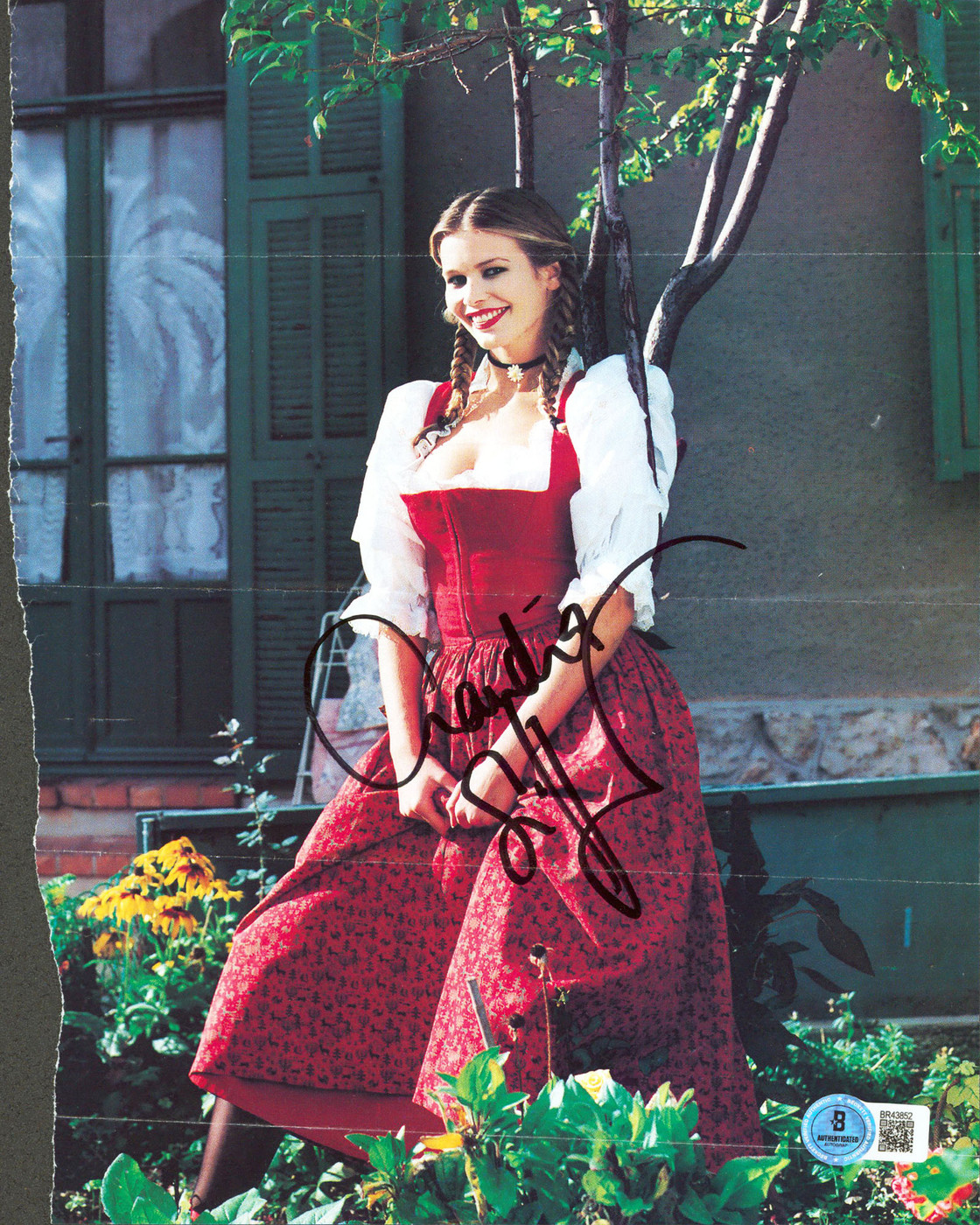 Claudia Schiffer Authentic Signed Magazine Page Autographed BAS #BR43852