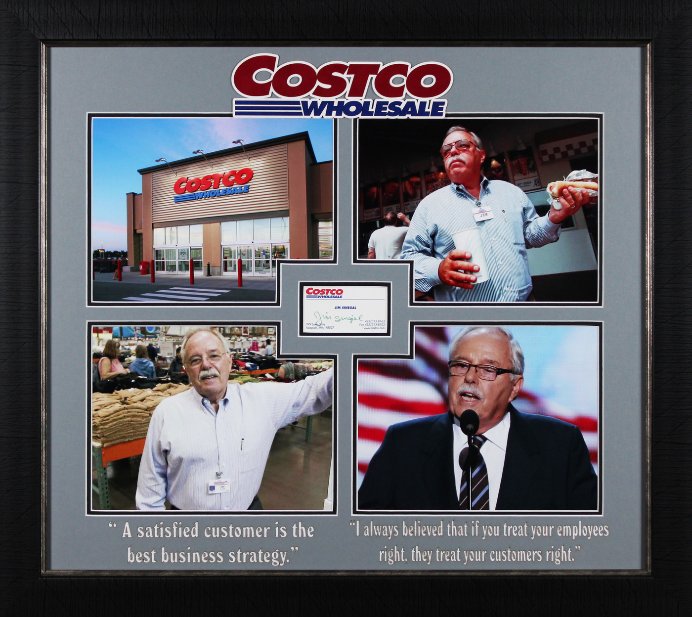 Jim Sinegal Costco Authentic Signed 3.5x2 Business Card Framed Display BAS