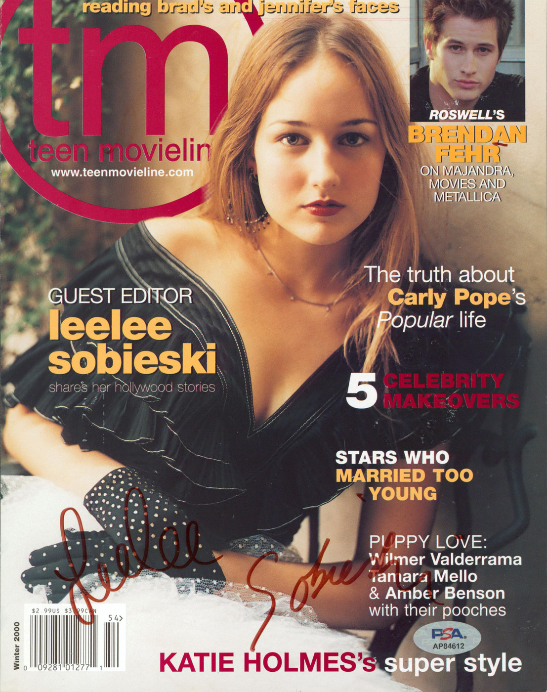 Leelee Sobieski Signed Teen Movieline Magazine Cover Winter 2000 PSA/DNA AP84612