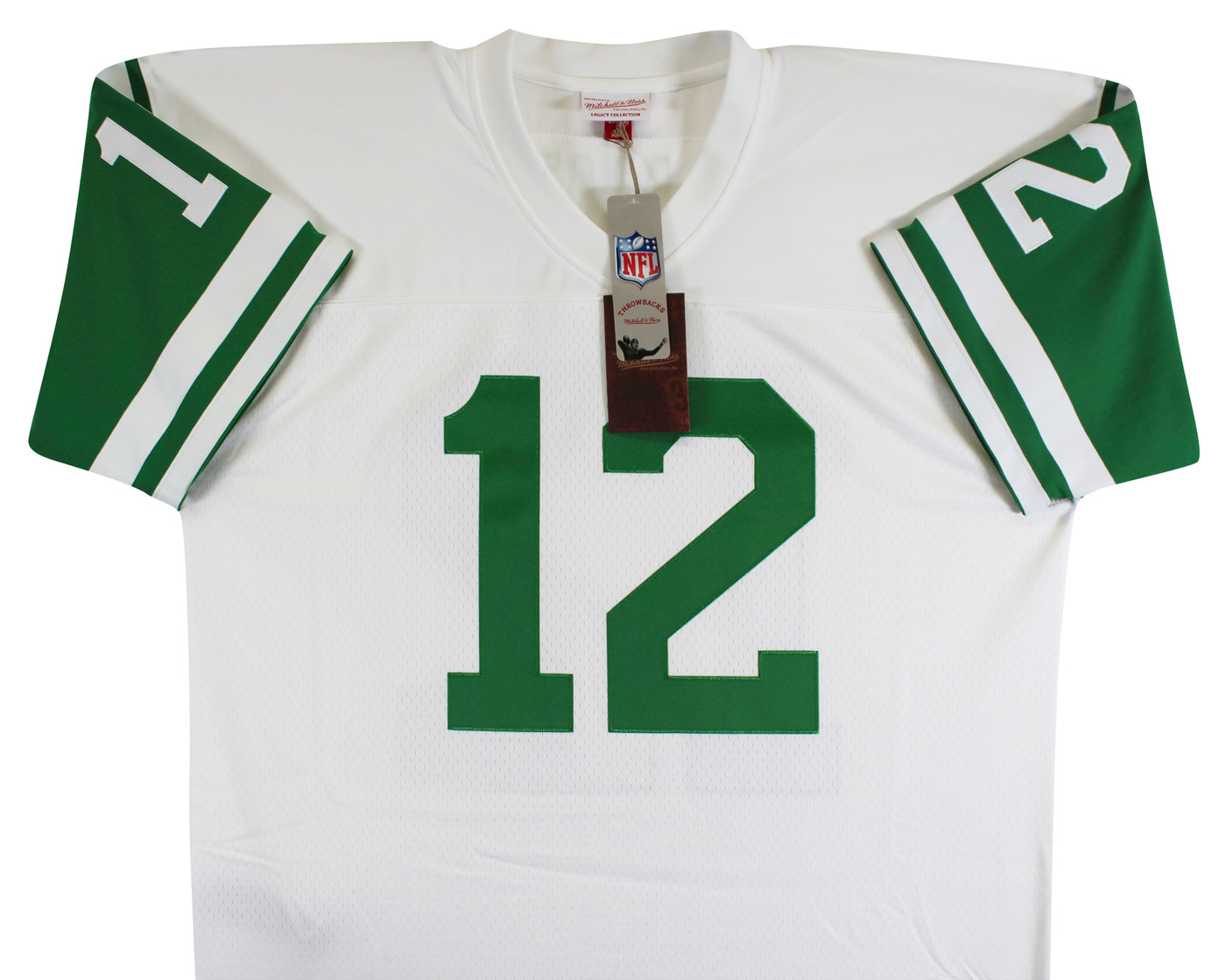 Jets Joe Namath Authentic Signed White Mitchell & Ness Jersey BAS Witnessed