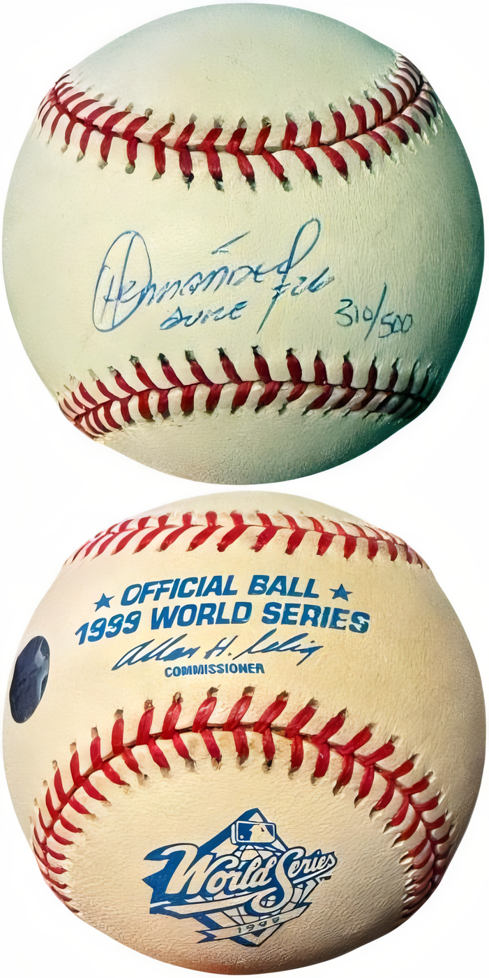 Orlando Hernandez Signed 1999 World Series Logo Rawlings Official Major League Baseball #26 Duke  /500 Minor Tone  Goldin Sports