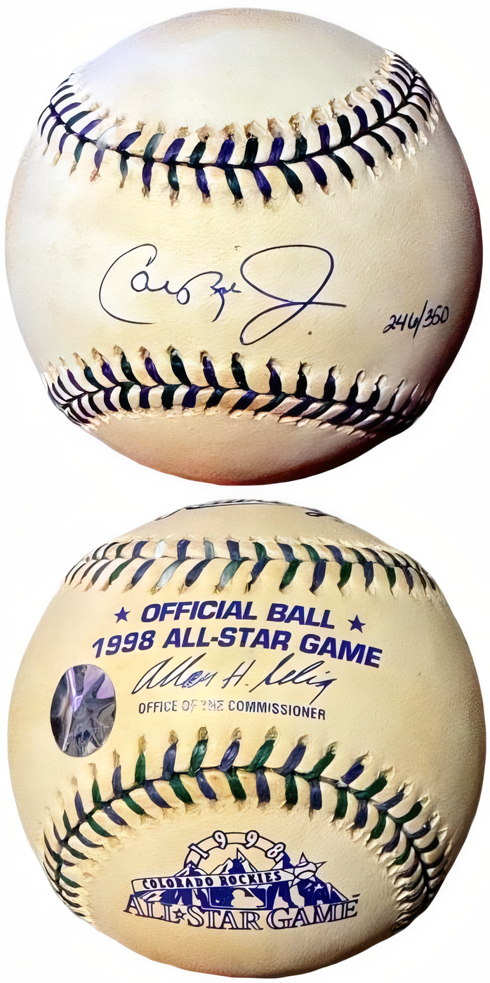 Cal Ripken Jr Signed Official Rawlings 1998 All Star Game Logo Baseball  /350  Toned  Goldin Holo (Baltimore Orioles)