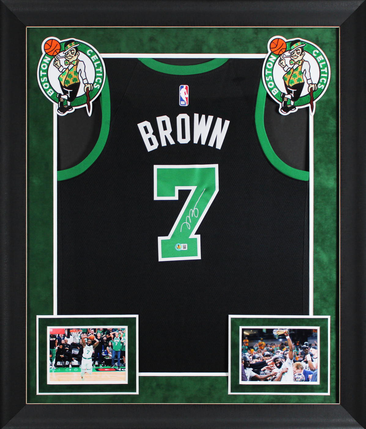 Celtics Jaylen Brown Signed Black Nike Jordan Brand Framed Jersey