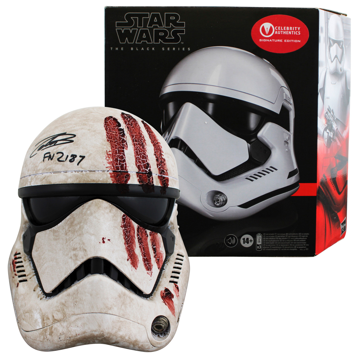 John Boyega Star Wars The Force Awakens "FN-2187" Signed Helmet BAS #BV56517