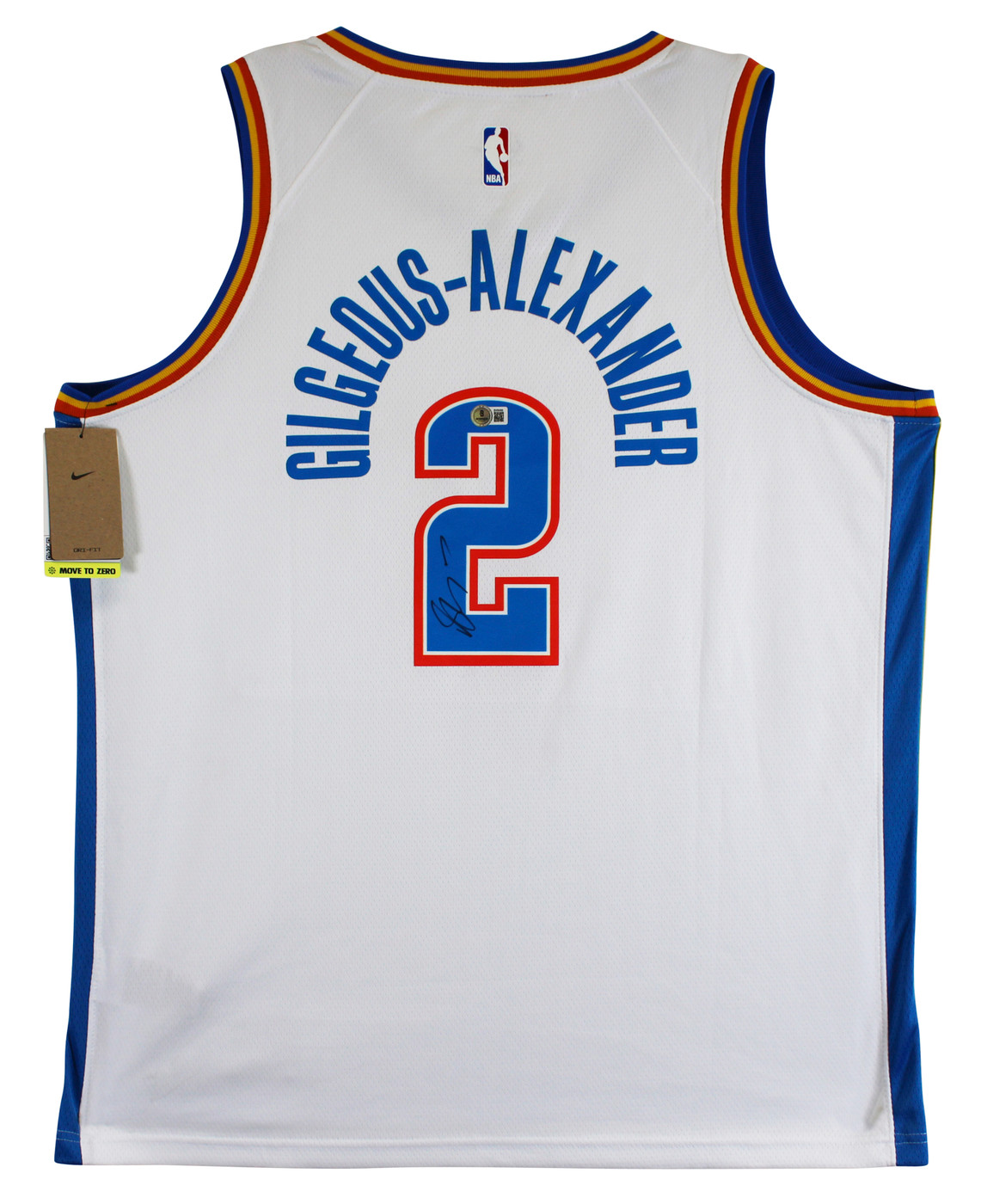 Thunder Shai Gilgeous-Alexander Signed White Nike Swingman Jersey BAS #BV56499