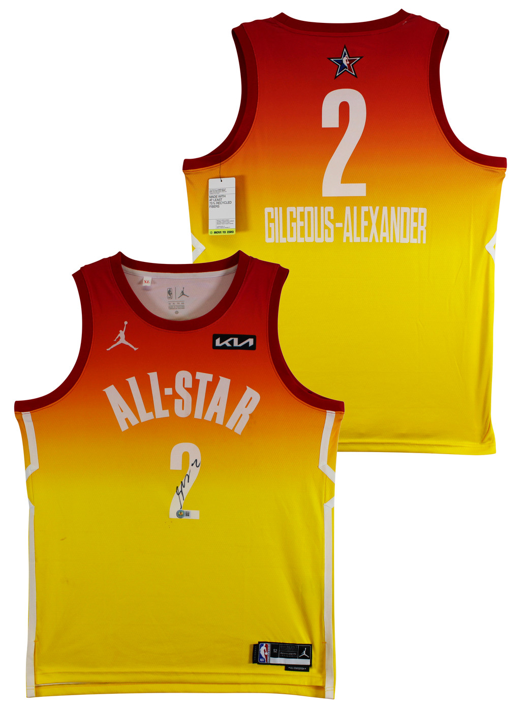 Shai Gilgeous-Alexander Signed Yellow ASG Jordan Swingman Jersey BAS #BQ67773