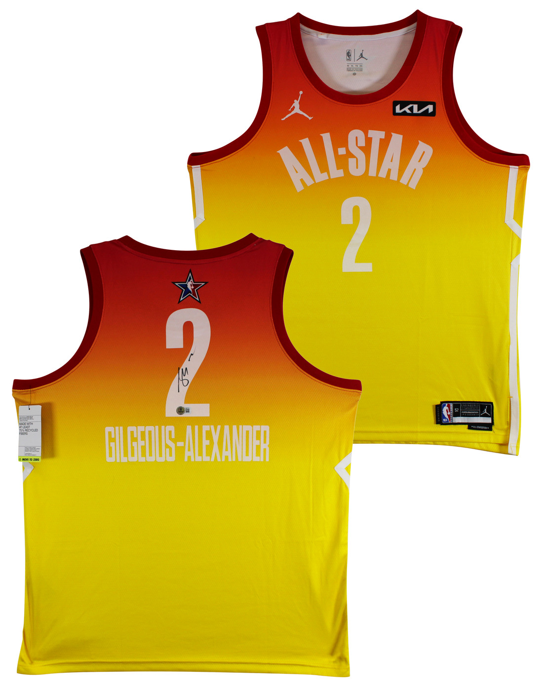 Shai Gilgeous-Alexander Signed Yellow ASG Jordan Swingman Jersey BAS #BQ67772