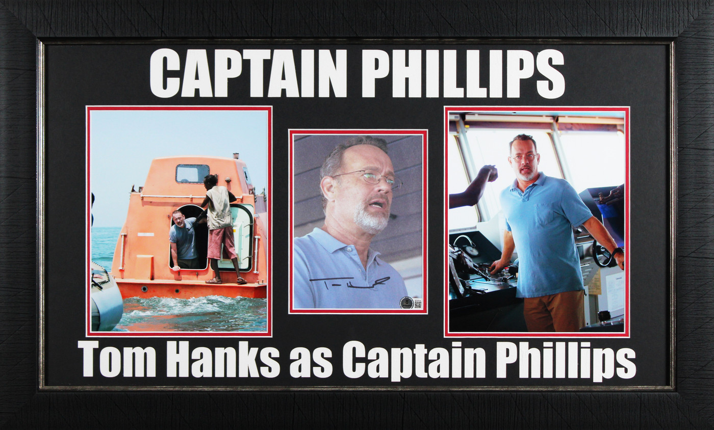 Tom Hanks Captain Phillips Authentic Signed Framed Display Autographed BAS