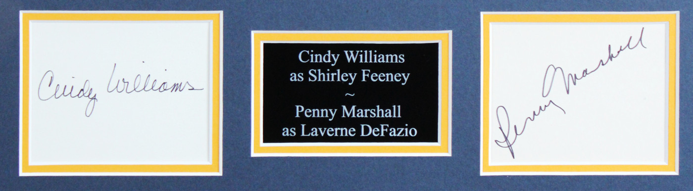 Cindy Williams & Penny Marshall Laverne & Shirley Signed Framed Display BAS