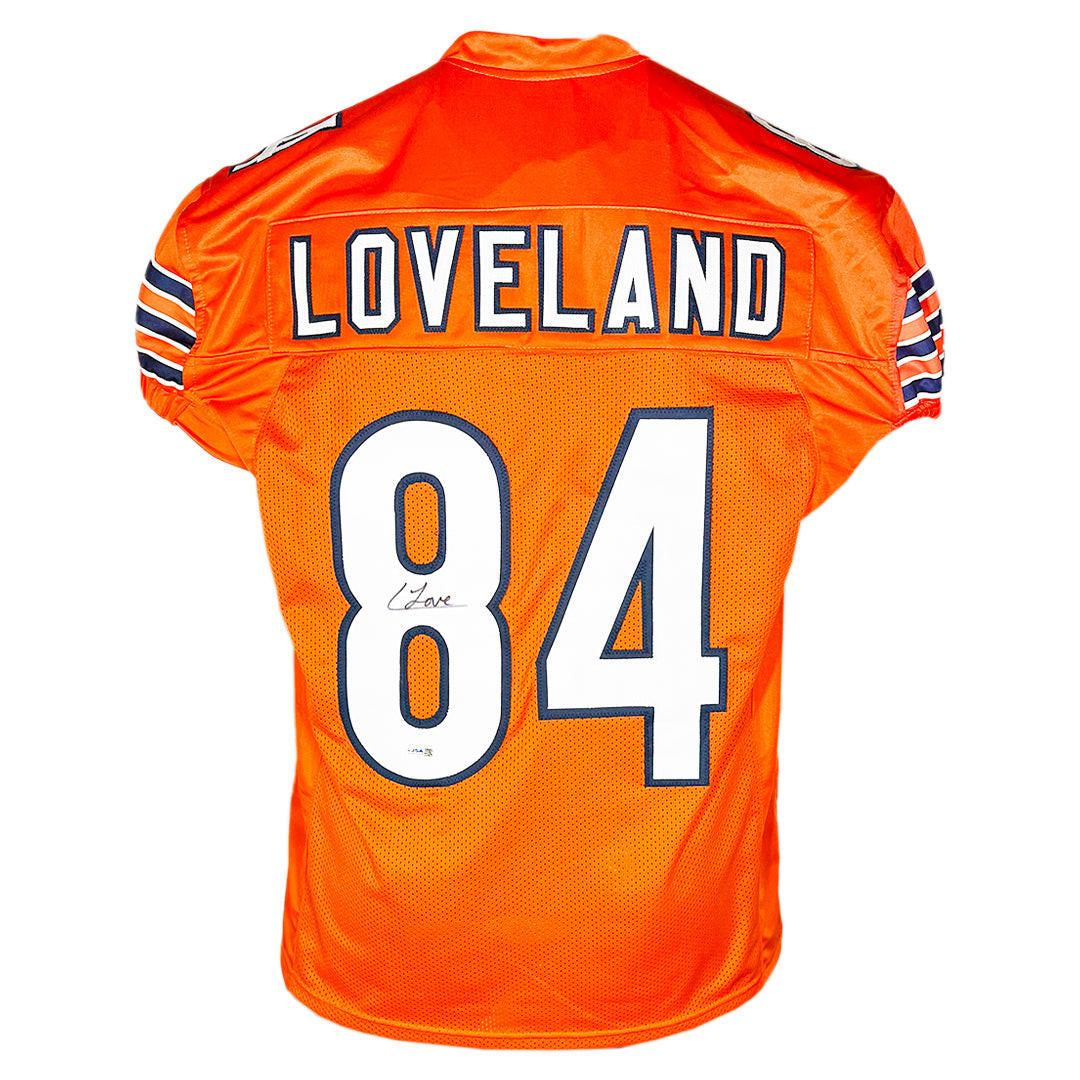 Colston Loveland Signed Chicago Orange Game Style Football Jersey (JSA)