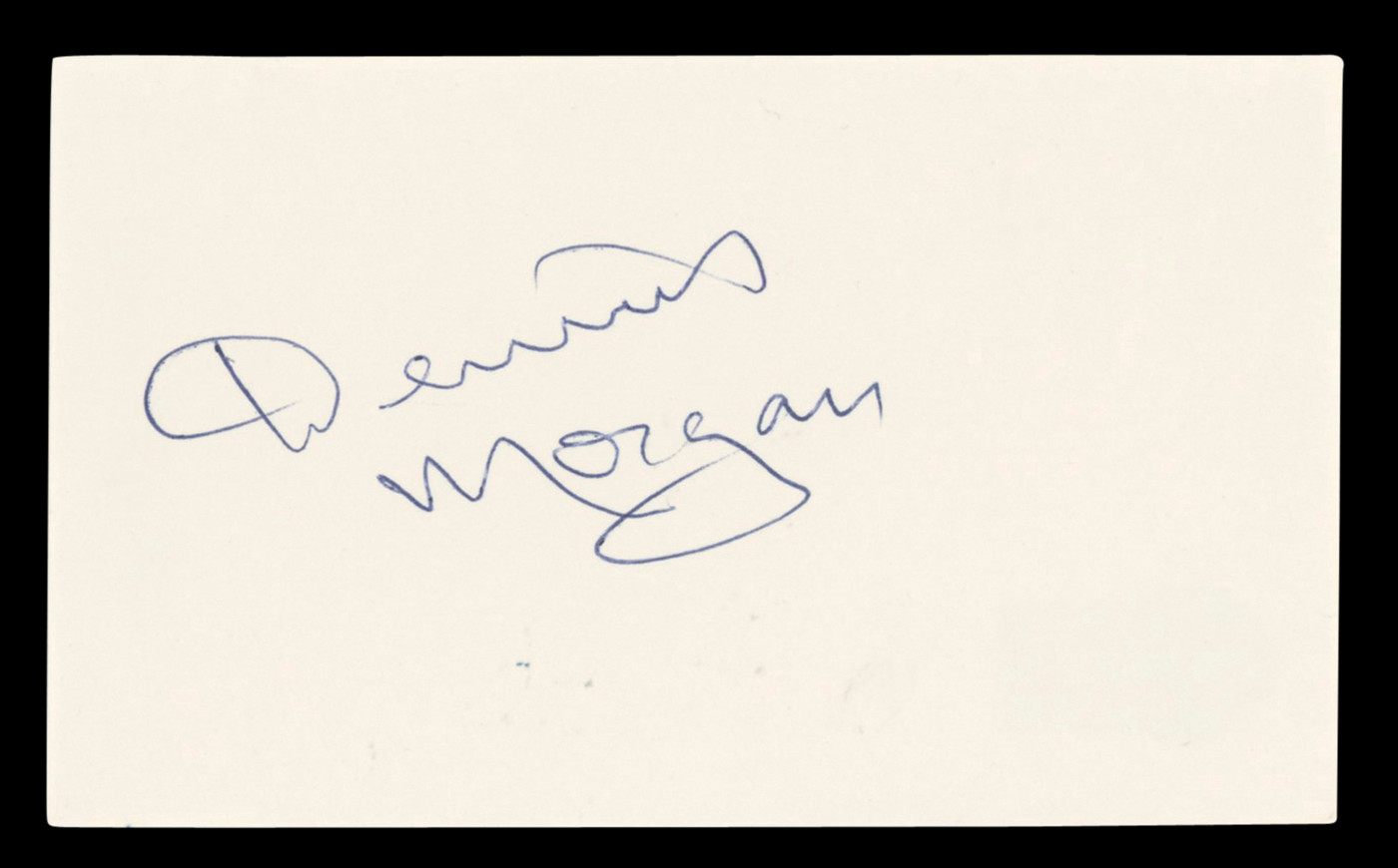 Dennis Morgan Christmas in Connecticut Signed 3x5 Index Card BAS #BV03258