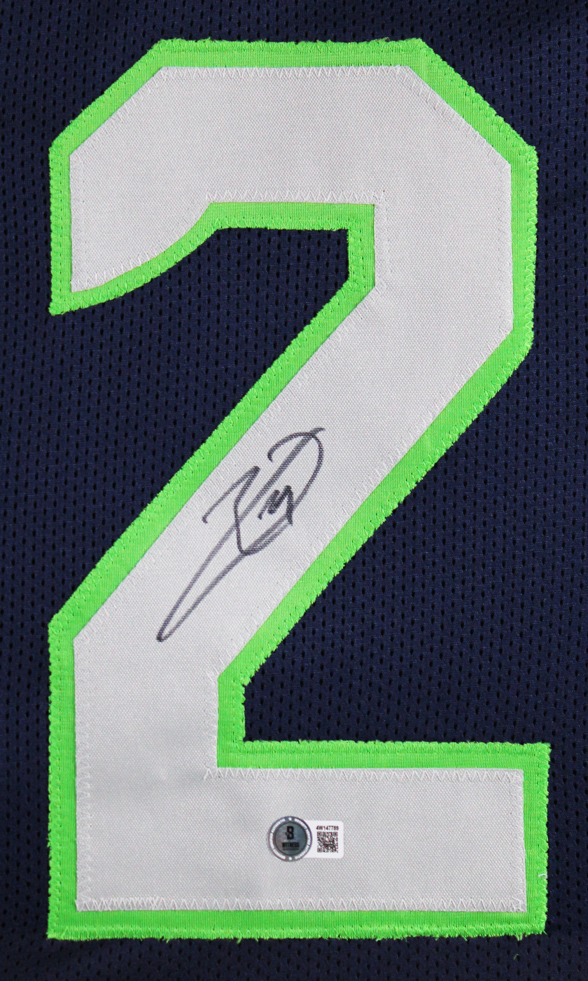 Earl Thomas Authentic Signed Navy Pro Style Framed Jersey BAS Witnessed