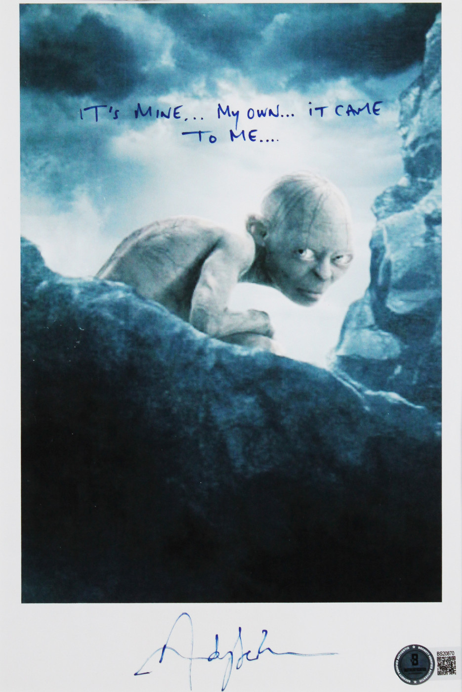 Andy Serkis Lord of the Rings Authentic Signed 8.5x11 Framed Photo BAS #BS20870