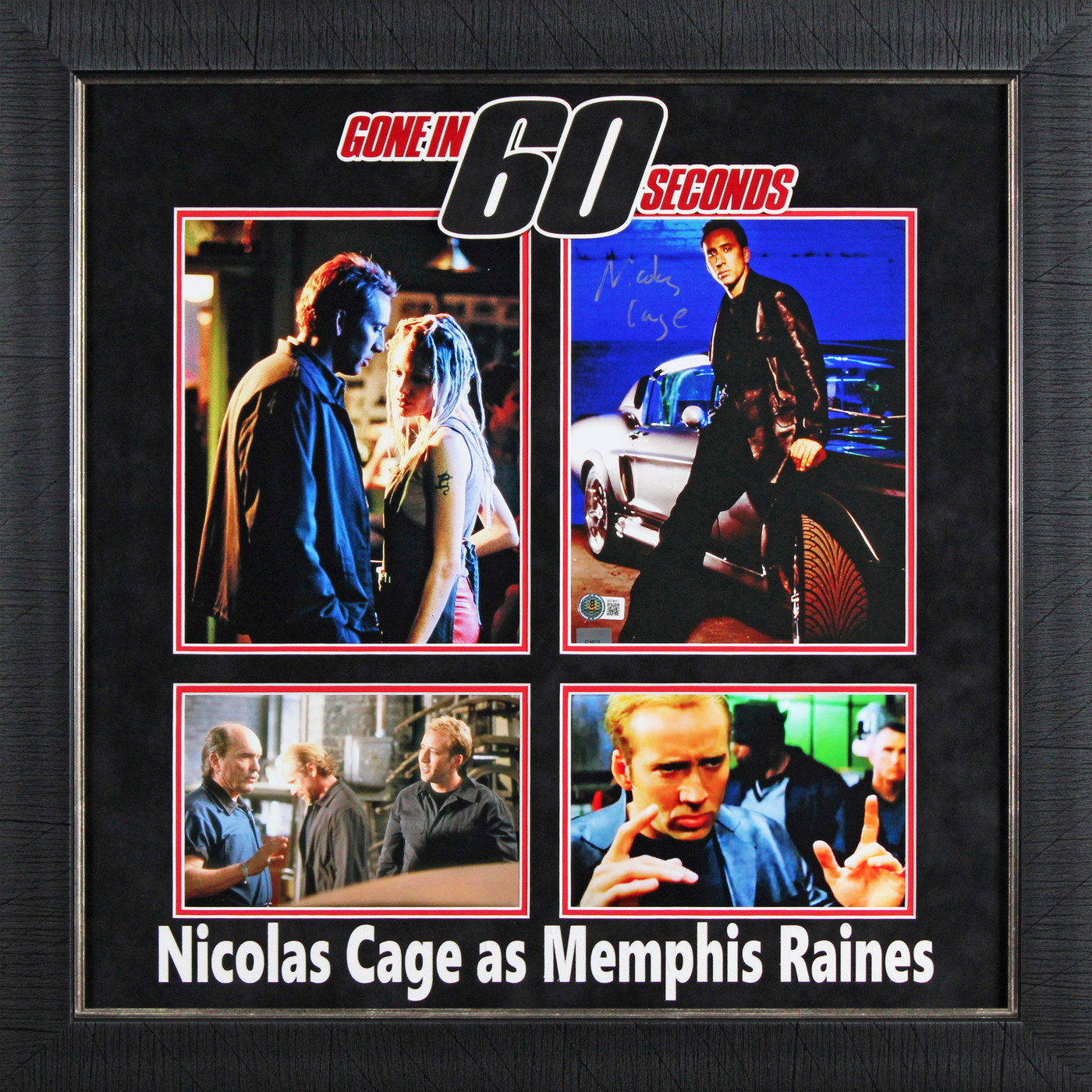 Nicolas Cage Gone in 60 Seconds Authentic Signed 8x10 Framed Photo BAS