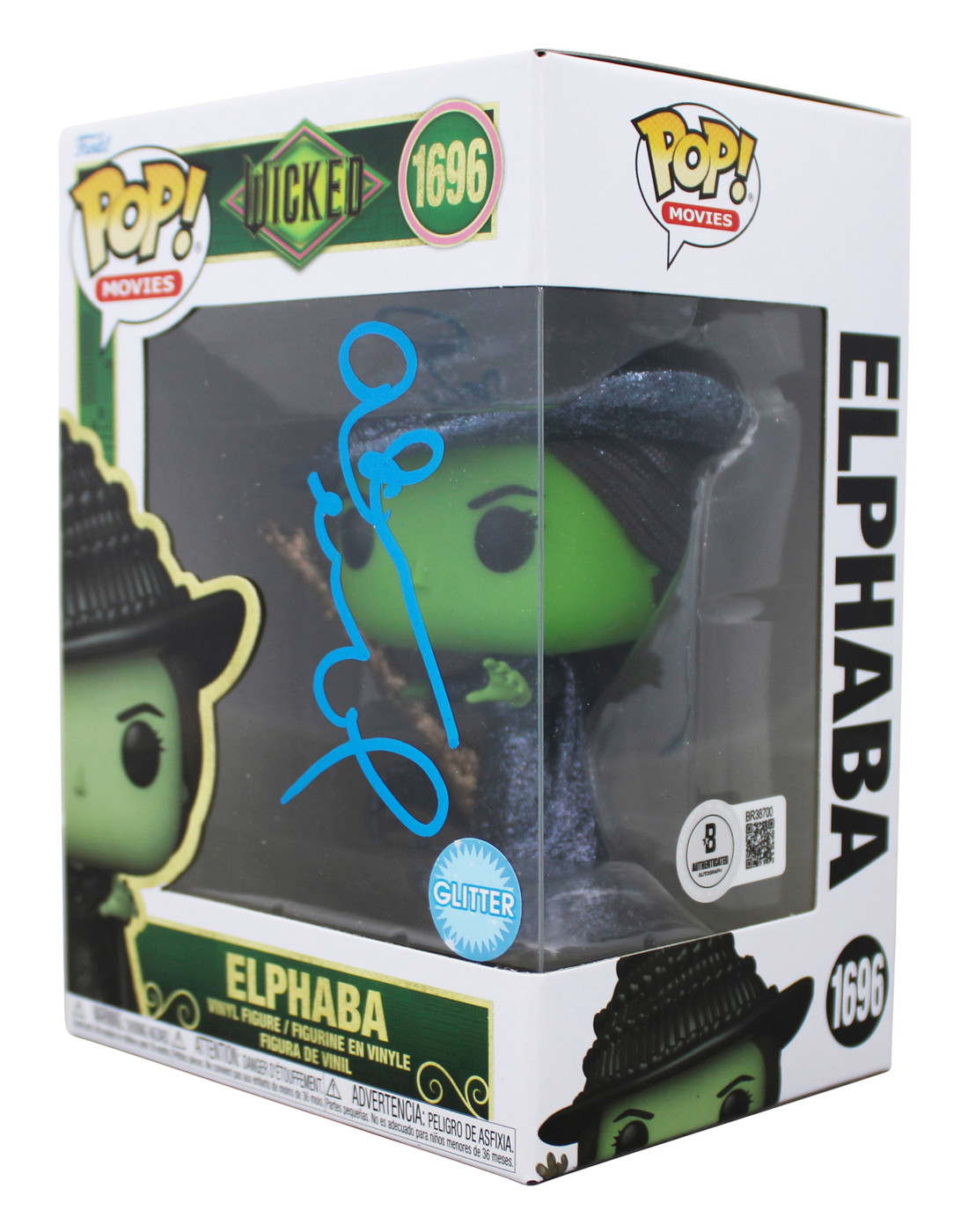 Idina Menzel Wicked Authentic Signed Elphaba #1696 Funko Pop Vinyl Figure BAS Version 1
