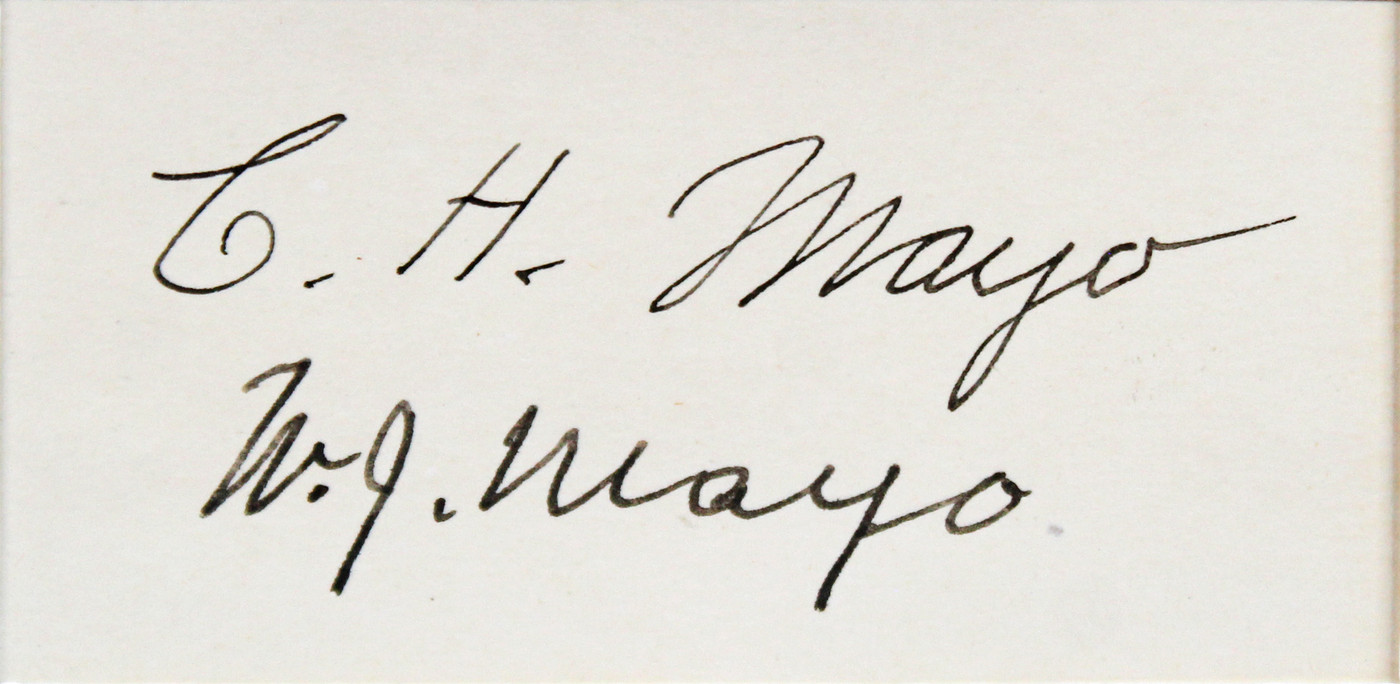 William Mayo & Charles H. Mayo Signed & Framed 1.5x3.5 Cut BAS #AD64291