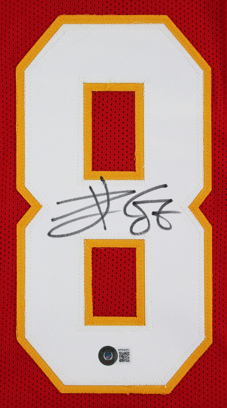 Travis Kelce Authentic Signed Red Pro Style Framed Jersey BAS Witnessed