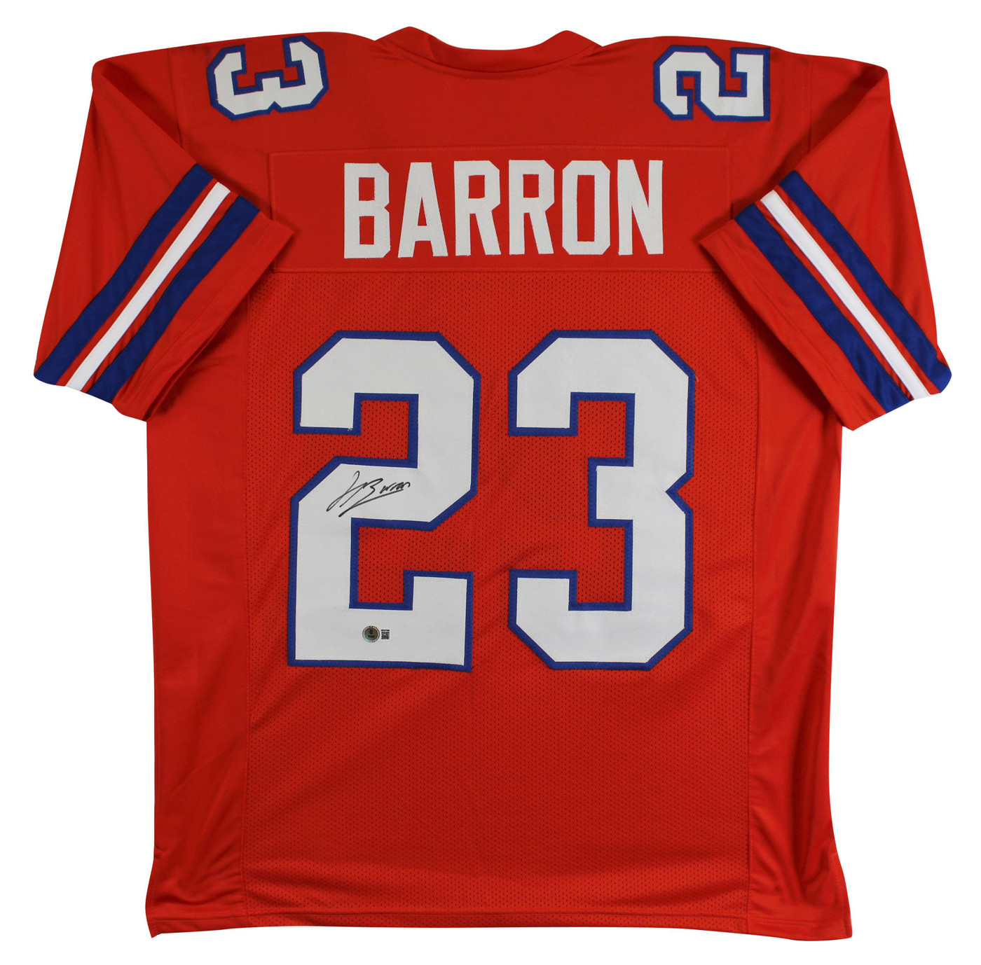 Jahdae Barron Authentic Signed Orange Pro Style Jersey Autographed BAS Witnessed Jahdae Barron