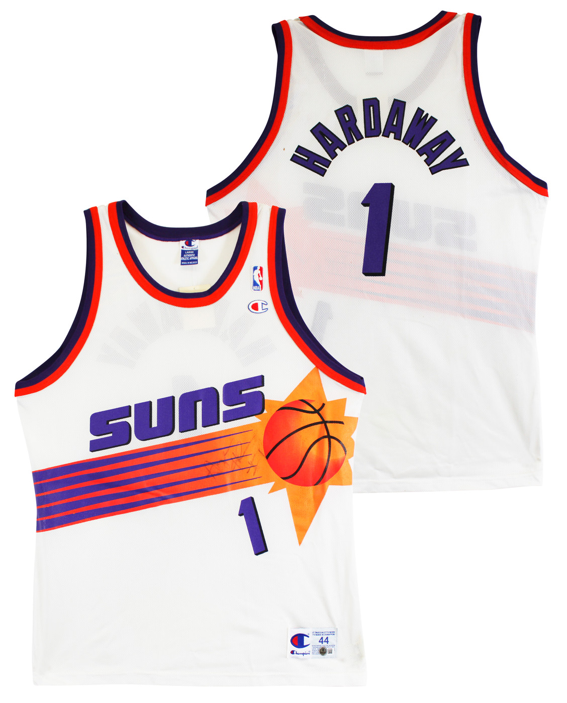 Suns Anfernee Hardaway Signed White Champion Authentic Jersey BAS #BU55008