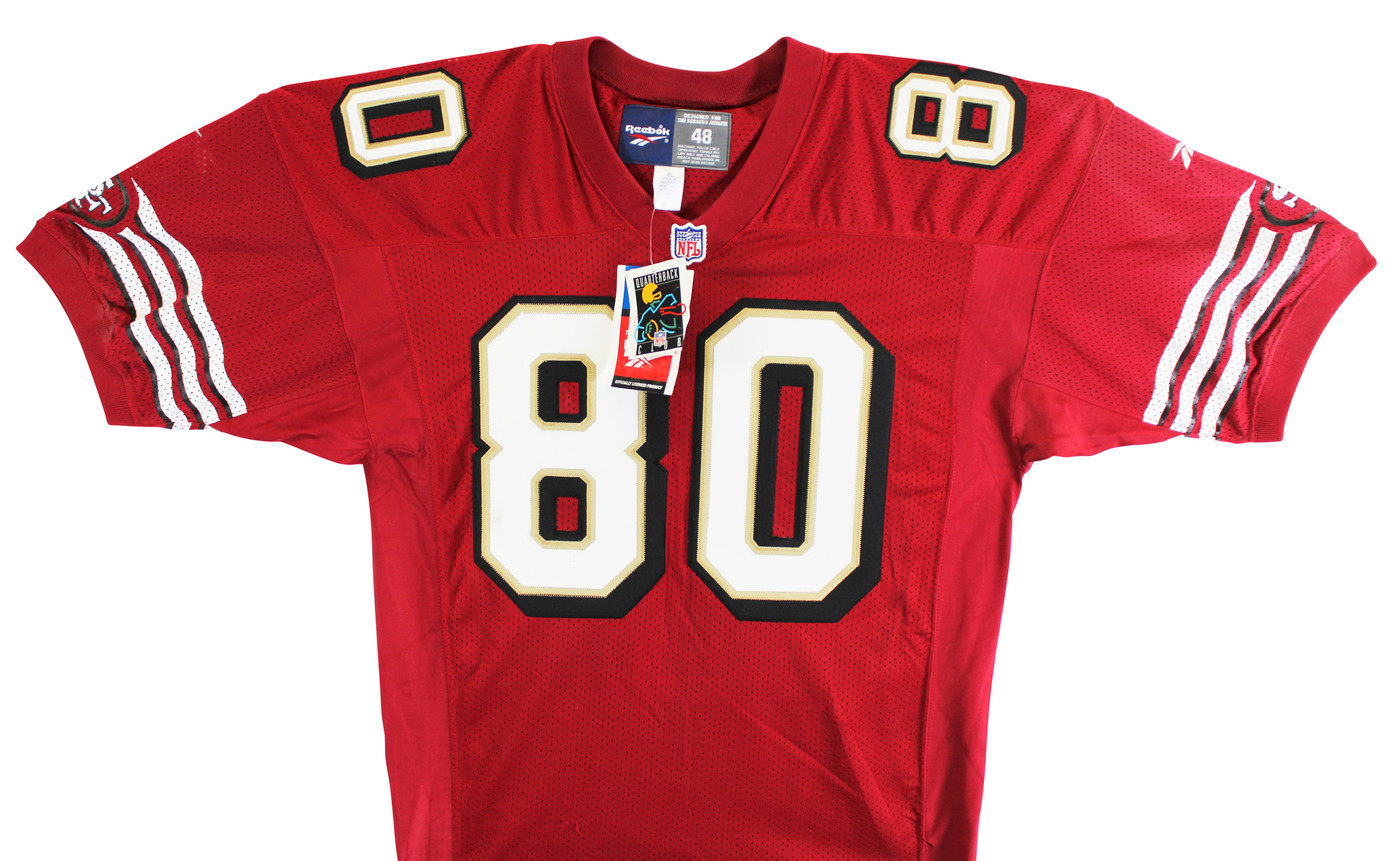 49ers Jerry Rice Authentic Signed Red Reebok NFL Proline Jersey BAS #BU55011