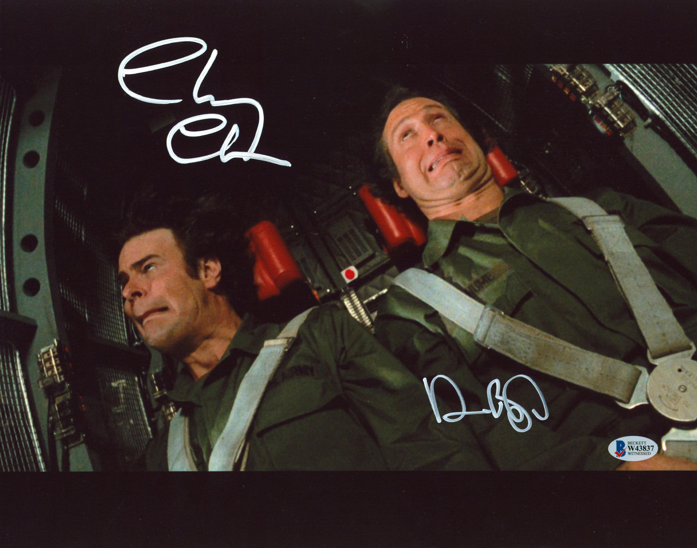 Chevy Chase & Dan Aykroyd Spies Like Us Signed 11x14 G-Force Training Photo BAS