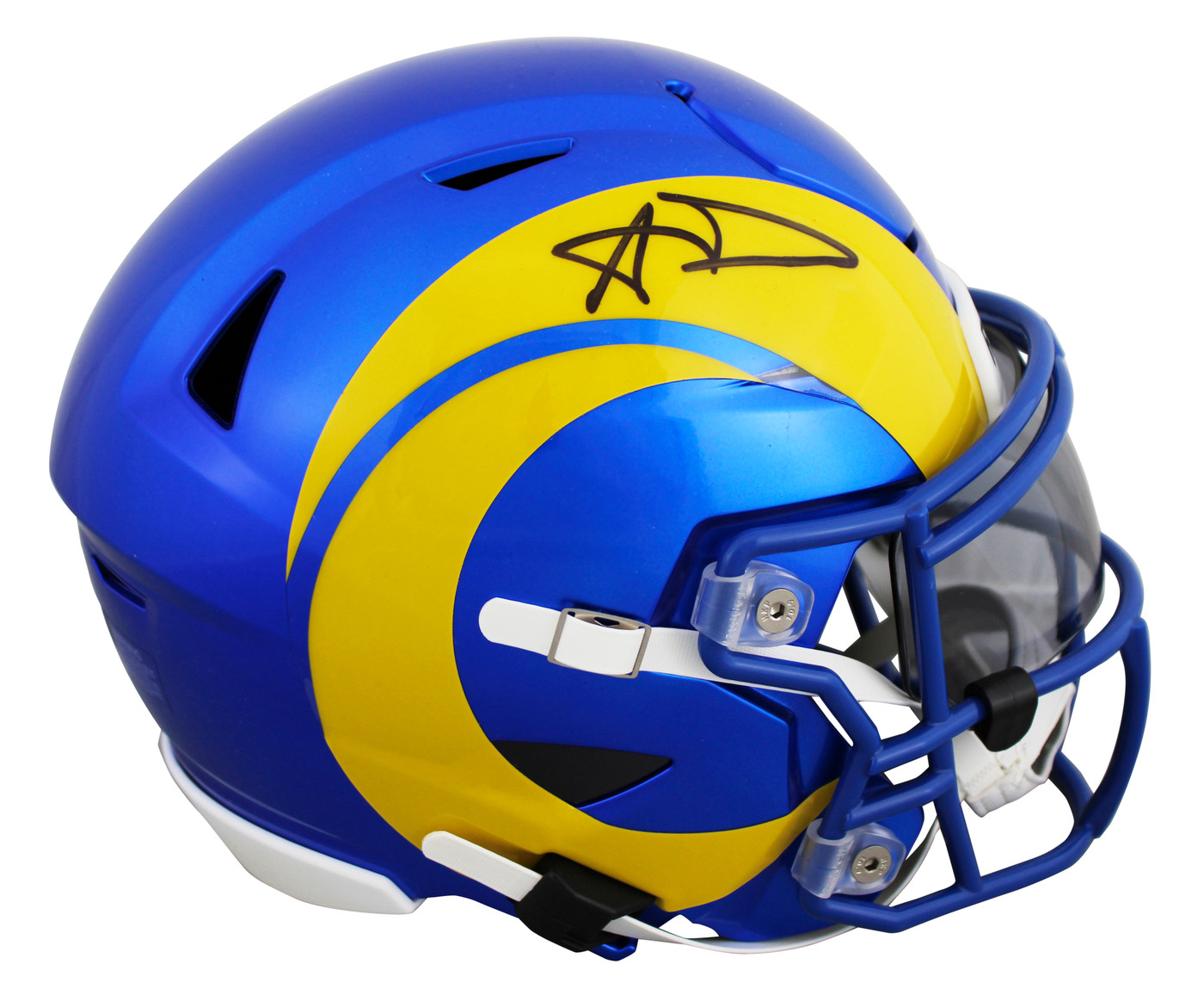 Rams Aaron Donald Authentic Signed Speed Flex Midi Replica Mid Size Helmet BAS