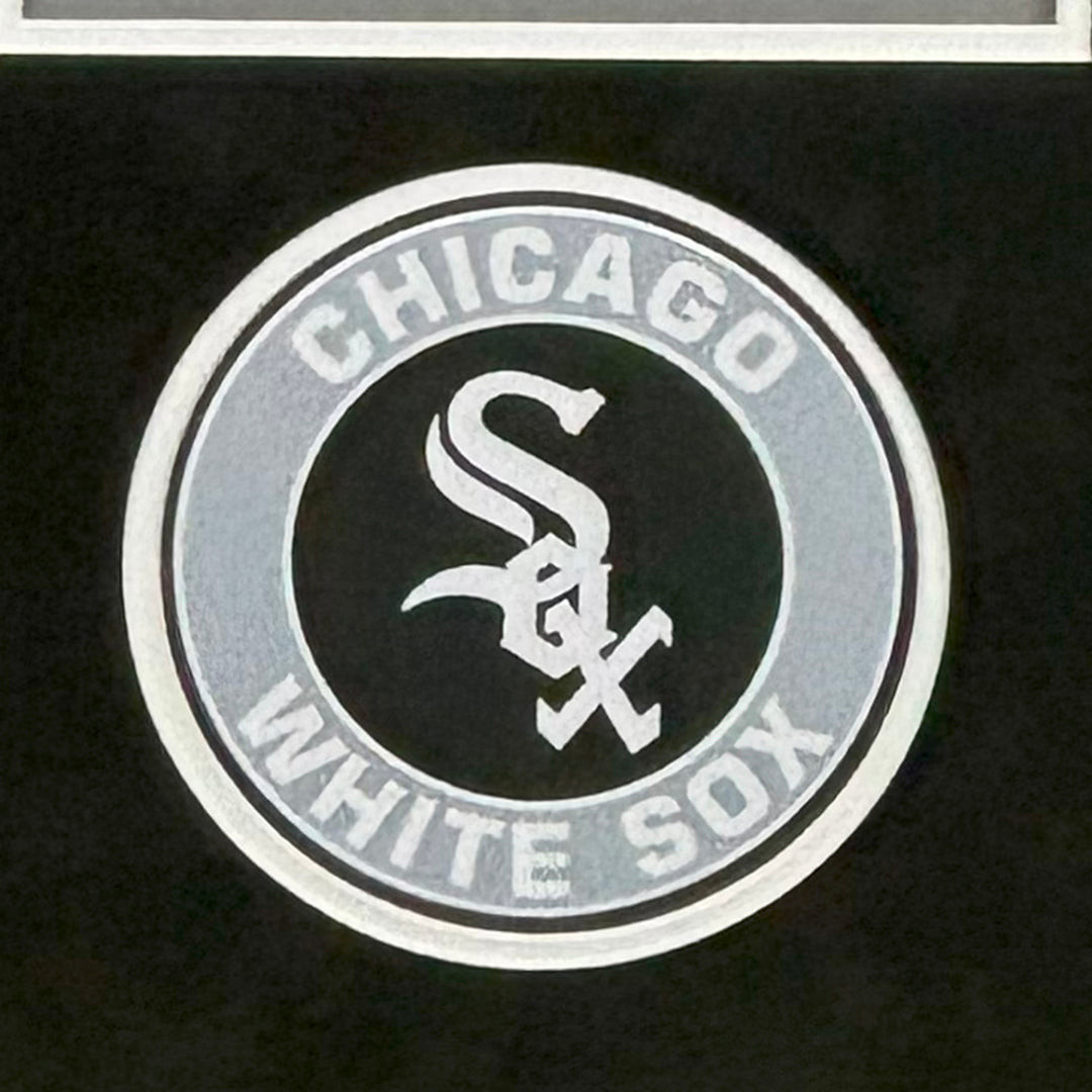 Jermaine Dye Signed MVP Chicago Grey Custom Suede Matte Framed Baseball Jersey ()