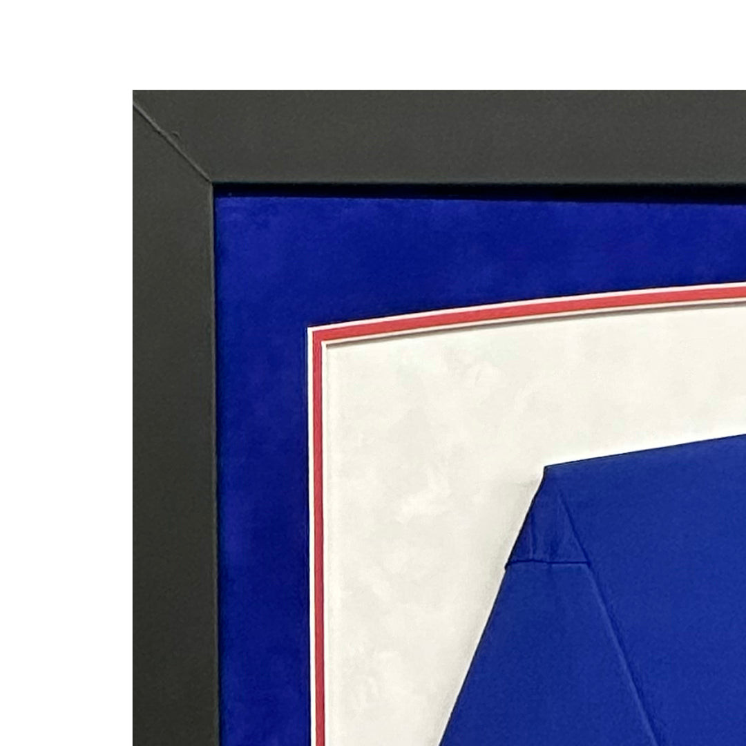 Jerome Walton Signed 1989 NL ROY Chicago Blue Custom Suede Matte Framed Baseball Jersey (JSA)