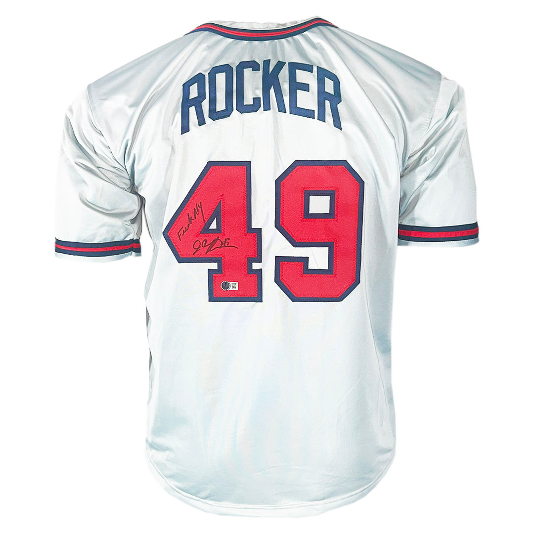 John Rocker Signed Fuck NY Inscription Atlanta Grey Baseball