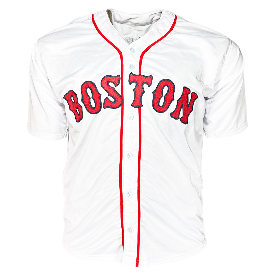 Brayan Bello Signed Black Ink Inscription Boston White Baseball Jersey (Beckett)