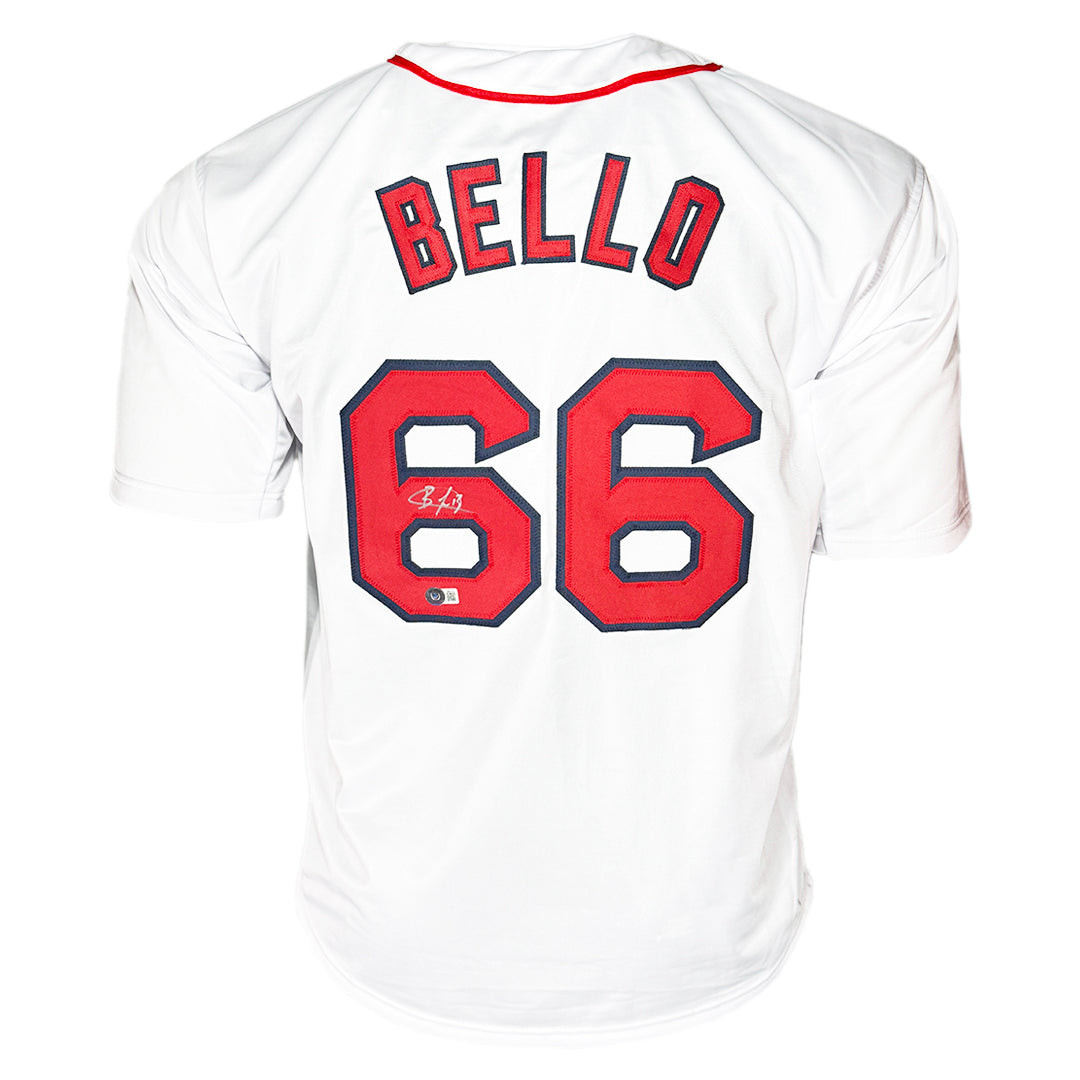 Brayan Bello Signed Silver Ink Inscription Boston White Baseball Jersey (Beckett)