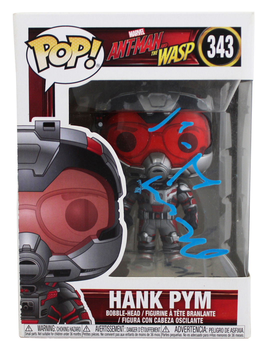 Michael Douglas Ant-Man Signed Hank Pym #343 Funko Pop Vinyl Figure JSA #AY40654