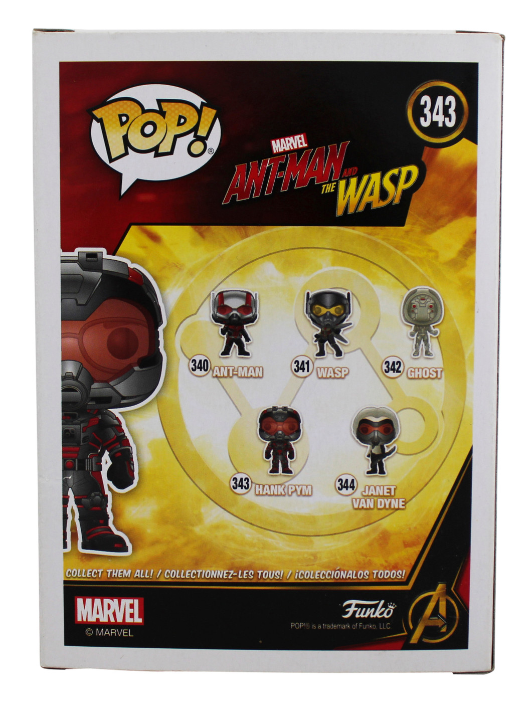 Michael Douglas Ant-Man Signed Hank Pym #343 Funko Pop Vinyl Figure JSA #AY40654