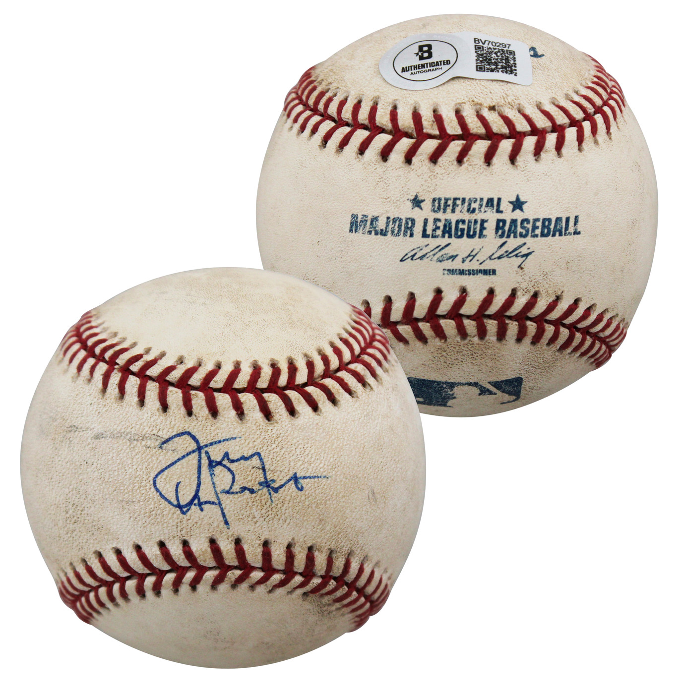 Cardinals Tony La Russa Signed Game Used Allen Selig OML Baseball BAS #BV70297