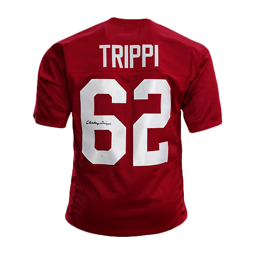 Charley Trippi Signed Pro Edition Football Jersey Red (JSA)