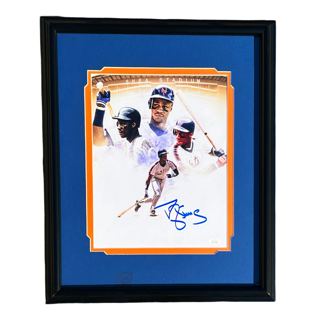 Darryl Strawberry Signed Pose 1 New York Shea Stadium Baseball Framed 11x14 Photo (JSA)