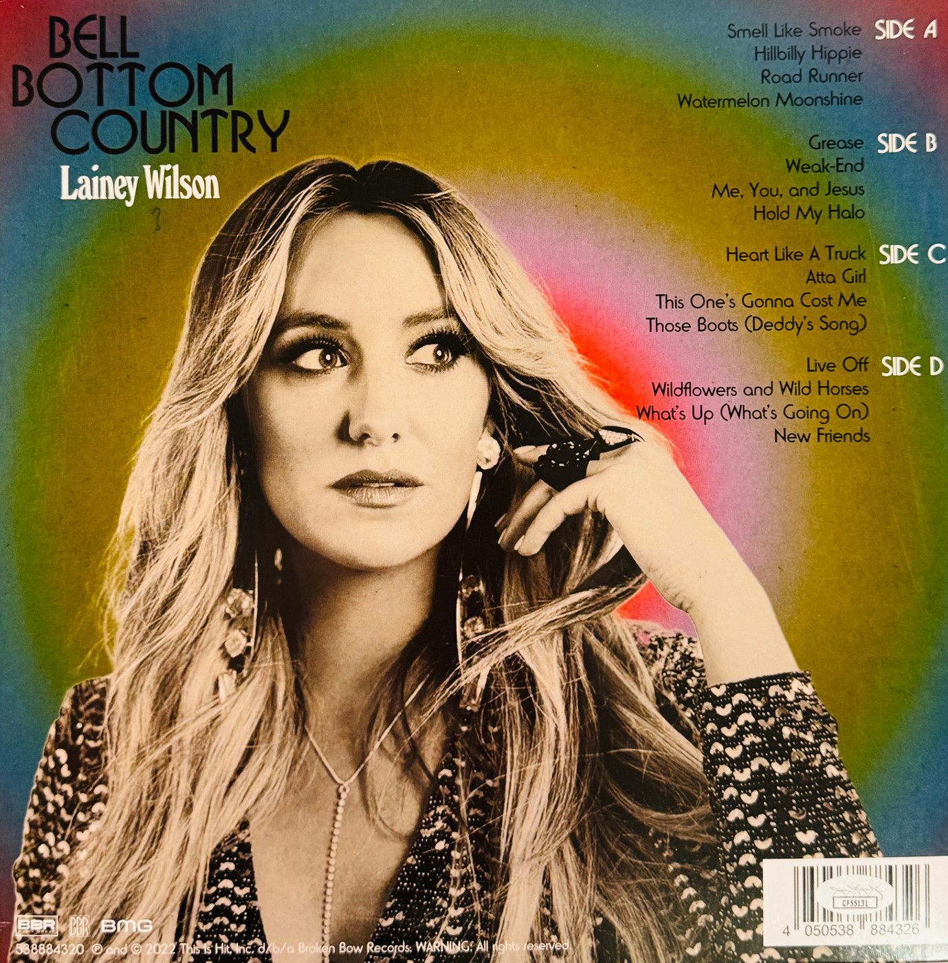 Lainey Wilson "Bell Bottom Country" Green/Pink Vinyl Double LP